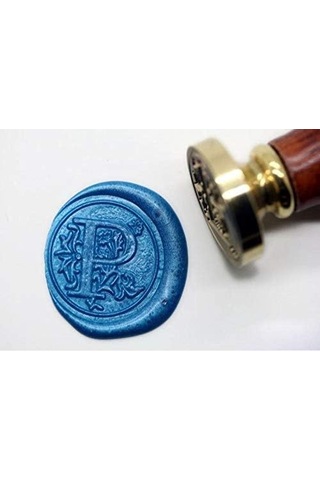 Retro Mektup Mühürü Damga P Harfi + 30 Adet Mühür Mumu + Eritme Kaşığı
