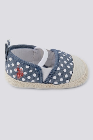 U.S. Polo Assn. U.s. Polo Assn Striped Drawstring Puantiyeli Kız Bebek Ayakkabı 5274-33871 Beyaz - Lacivert