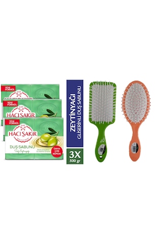Hacı Şakir Saf Zeytinyağı Sabun 4x125 Gr X 3 Ad Saç Tarak Fırça
