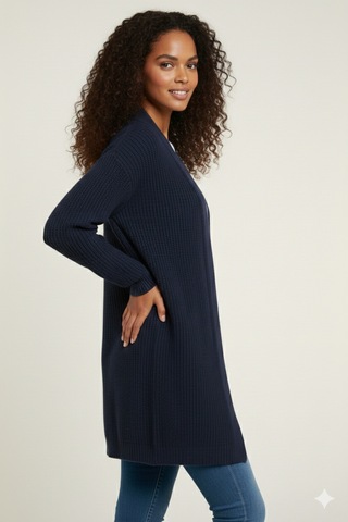 Youknitwear You Stayles %100 Pamuk Kadın Triko Hırka Lacivert