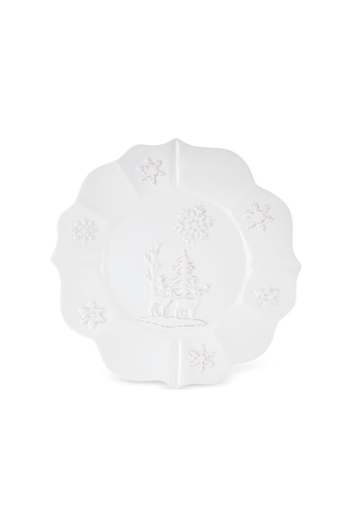Karaca New Year Yılbaşı Snowy Servis Tabağı 29 Cm Beyaz