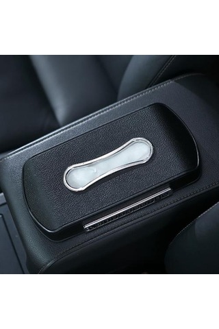 Yaratıcı Araba Doku Kutusu Moda Plastik Peçete Kılıfı Narin Kağıt Tutucu Kılıf Araba Oto Ev Siyah