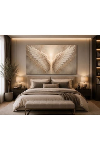 Lüks Melek Kanatları Kanvas Tablo Gold Detaylı Modern Soyut Angel Wings Duvar Tablosu Salon Yatak Odası Antre Ofis Dekoru