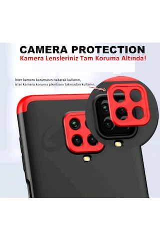 Redmi Note 9 Pro Kilif Zore Kamera Korumali Tam Koruma Ays 232687707 - Kampanya-Renk / Nano Ekran Koruyucu(+25)-Siyah-Mavi
