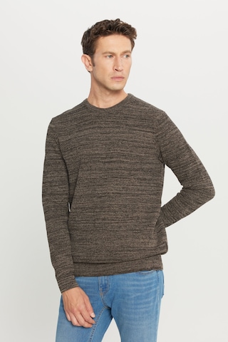 AC&Co / Altınyıldız Classics Erkek Kahverengi-Bej Recycle Standart Fit Bisiklet Yaka Desenli Triko Kazak ET4921100021KHJXXL Bej - Kahverengi