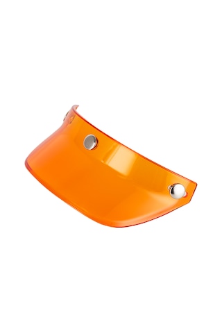 Youtek Retro Motosiklet Kaskı Vizörü - Güneş Koruma, 3 Kilitli, Küçük Şapkalı, Kehribar Renk