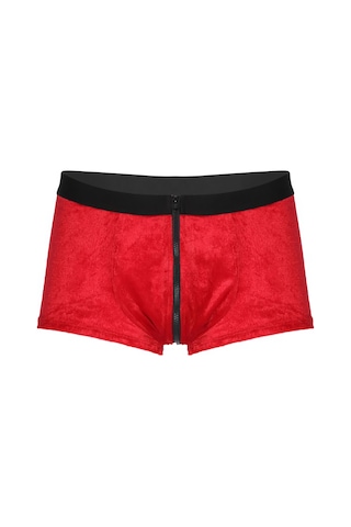 Nsmlife Erkek Kırmızı Fermuarlı Kadife Yılbaşı Erkek Noel Boxer