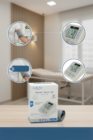 Lifenet Medikal Jn-163d Elektronik Tansiyon Aleti Türkçe Konuşan, Otomatik Ölçüm, 2 Yıl Garantili