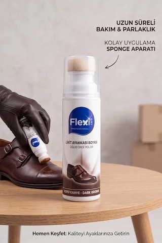 Luxetone Kendinden Sünger Başlıklı Likit Kahverengi Ayakkabı Boyası, Deri Yenileyici Ve Çizik Ka...