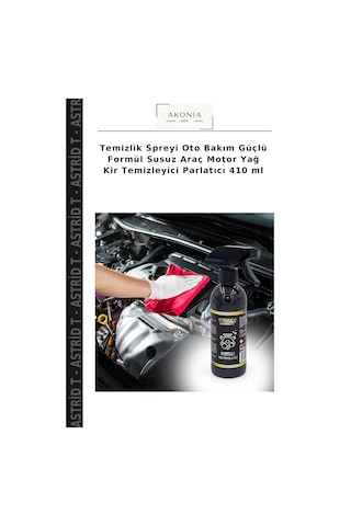 Temizlik Spreyi Oto Bakım Güçlü Formül Susuz Araç Motor Yağ Kir Temizleyici Parlatıcı 410 Ml