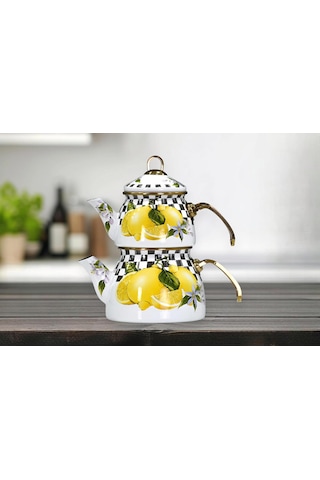 Lemon Gold Model Emaye Çaydanlık 1