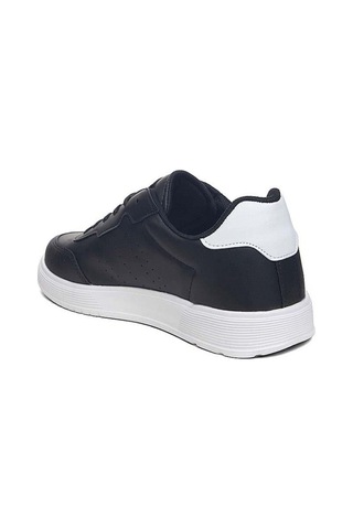 Dark Step 158-26 Cilt Deri Anatomik Erkek Sneaker Siyah-beyaz Siyah