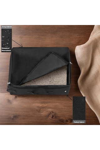 Seyahat İçin Taşınabilir Kedi Çöp Kutusu, Mini Ve Orta Kediler İçin Kapaklı Katlanabilir Kedi Kumbası Kutusu, Sızdıran Su Geçirmez, Taşınması Kolay, Oteller İçin İyi, Araba, Açık Mekan Siyah Siyah