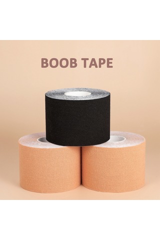 Neevoyu Kuru Tutucu Göğüs Lifting Bandı - Invisible, Soluk Renk, 3.8cm X 5m, Spor Ve Gündelik Kullanıma Uygun, Yüksek Elastik Kas Bandı Bej