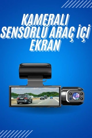 Araç İçi Full Hd Kamera Ön Ve Arka Kameralı Ekranlı Araç Kamerası