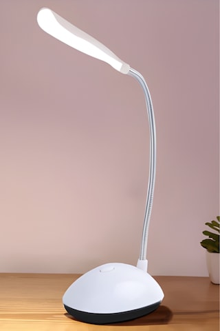 Taşınabilir Pilli Masa Lambası Beyaz Led Işıklı Kitap Okuma Lambası Beyaz