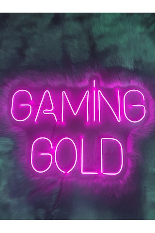 Gaming Gold Gamer Neon Led Tabela 70x50cm