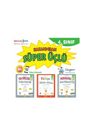 4. Sınıf Kazandıran Süper Üçlü Set + Bic 18 Li Kuru Boya Hediyeli