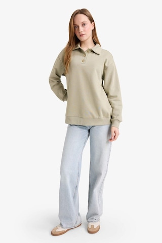 Defacto Regular Fit Polo Yaka İçi Yumuşak Tüylü Kalın Sweatshirt Tunik F3085ax25wngn497 Yeşil-gn497
