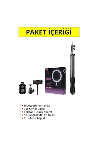 Reing Fill Light Led Işıklı Tripod 10 Inç Halka Youtuber Tiktok Makyaj Işığı Ayaklı 10 Inç