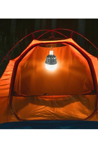 80 Watt Usb Şarjlı Kamp Ampulü - Kancalı Kamp Çadır Lambası 6500k Teleskopik