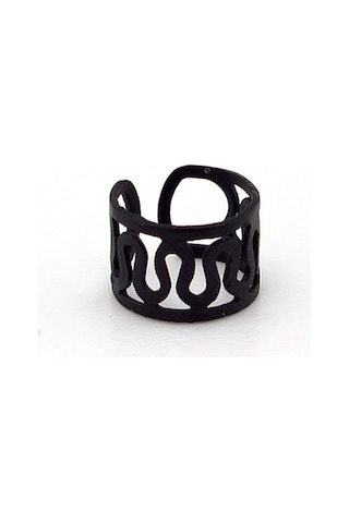 Mat Siyah Renkli Earcuff Kikirdak Küpe Sarmal Desenli Ex085 Siyah