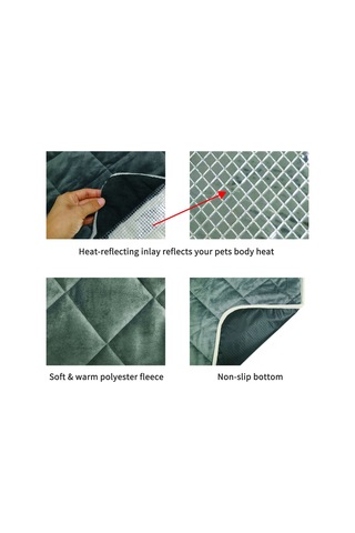 Geeroyoo Kışın Evcil Hayvanlar İçin Taşınabilir Isıtmalı Yatak, 50x40cm, Kaymaz Taban, Hafif Ve Katlanabilir