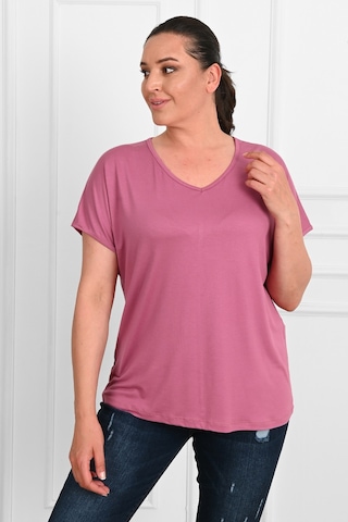 Kadın V Yaka Büyük Beden T-shirt 1486-23 001