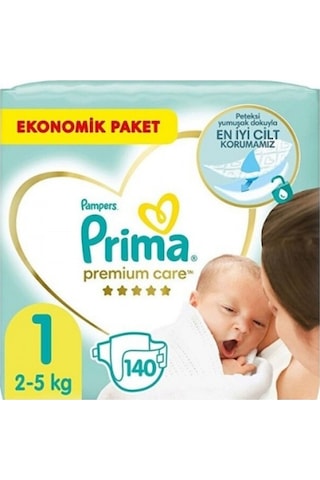 Prima Bebek Bezi Premium Care Ekonomik Paket 1 Beden 140 Adet PKT.PRIMA.124 1 Numara
