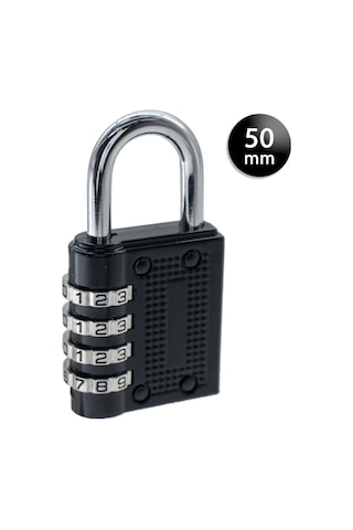 Ymk-1350 Dört Basamaklı Şifreli Asma Kilit Siyah 50 Mm