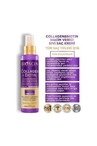 Collagen & Biotin Ekstra Hacim Şampuanı 300ml + Saç Bakım Yağı + Saç Kremi + Sıvı Saç Kremi
