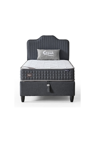 Menekşe Tek Kişilik Sandıklı Baza Antibakteriyel Ortopedik Paket Yaylı Yatak 3 Lü Set 100 x 200