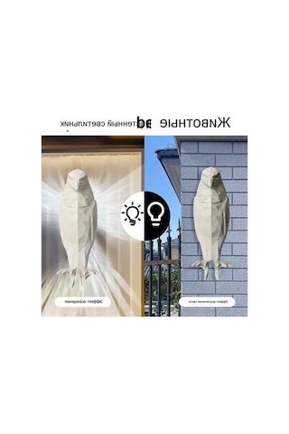 Novahub Kartal Şekilli Led Duvar Lambası - 3d Projeksiyonlu Gece Aydınlatma 12v Mavi, Beyaz Beyaz