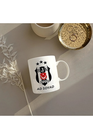 Kişiye Özel Isimli Beşiktaş Özel Porselen Kupa Bardak