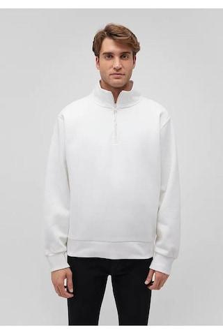 Mavi Erkek Bisiklet Yaka Sweatshırt Kırık Beyaz 0s10378-70057 Beyaz