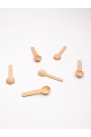 Emaylab Ahşap Bambu Mini Ölçek Baharat Kaşığı 6 Lı Set 7 Cm