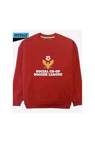 Game On Oversize Sweatshirt Kırmızı