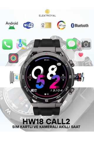 Wearfitpro Hw18 Call 2 Btk Sim Kartlı Kameralı Amoled Ekran Gps Yeni Nesil Özellikler Android Akıllı Saat