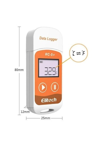 Elitech Rc-5+ Usb Girişli Sıcaklık Kaydedici Datalogger Otomatik Pdf Rapor 0