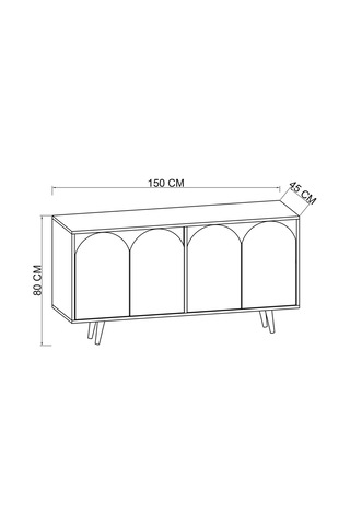 Venezia Ahşap Ayaklı Bohem Konsol Safir Meşe - Antrasit 150 Cm