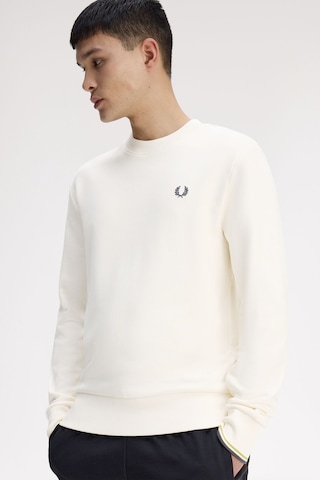 Fred Perry M7535 Crew Neck Erkek Sweatshirt Ekru