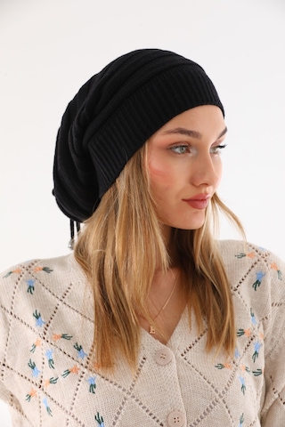 Kadın İpli Siyah Bere Siyah