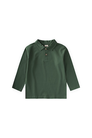 Cigit Polo Yaka Uzun Kollu T-shirt 5-12 Yaş Haki Yeşil