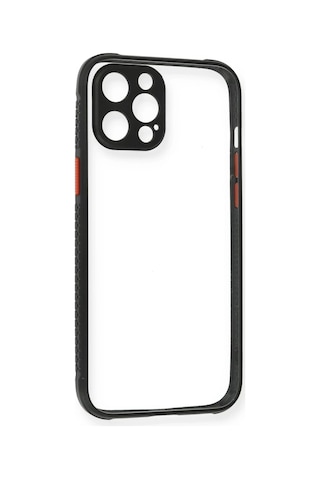 İphone 12 Pro Kılıf Miami Şeffaf Silikon - Siyah 00461364