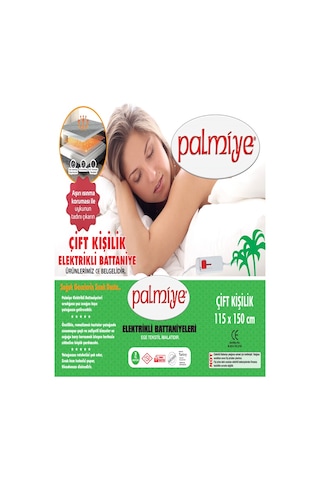 Elektirikli Battaniye Palmiye Çift Kişilik 2 Yıl Garantili Tseli