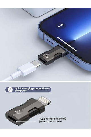 E-kervan Apple Uyumlu iPhone Lightning To Type-c 30w Hızlı Adaptör Çevirici Ce Lisanslı Sağlam 1 Adet