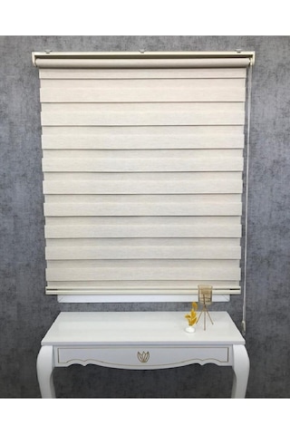 Kidmex Zebra Perde Buzlu Kahve Desenli Bambu