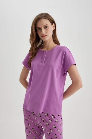 DeFacto Regular Fit Bisiklet Yaka Kısa Kollu Casual Pijama Üstü-Fall in Love Z5331AZ24SPPR489