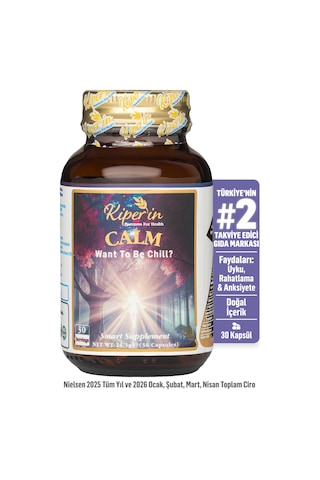 Kiperin Calm ''relax'' Passiflora, Safran, 5-htp, Valerian, ... 9 İçerik 30 Günlük Akıllı Gıda Takviyesi