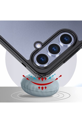Galaxy S25 Kılıf Kamera Korumalı Şeffaf Arka Yüzey Zore New Roll Kapak Siyah